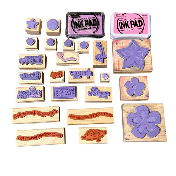Lot of 23 Stampin UP Wood Stamp Stamps Mounted Rubber Mixed Themes Occasions - Picture 13 of 13